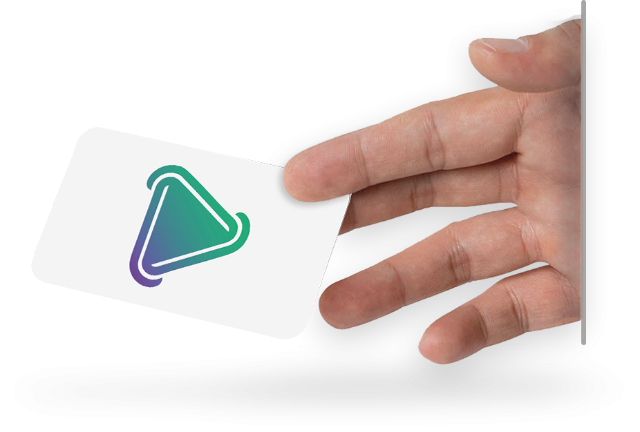 One hand business card